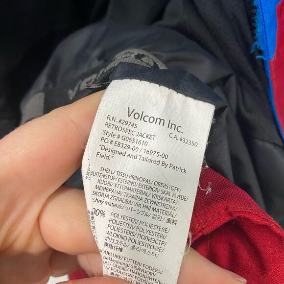 Volcom Men's Retrospec Ski Jacket Coat Snowboard Snow Blue Red Mountain Medium - Picture 9 of 11